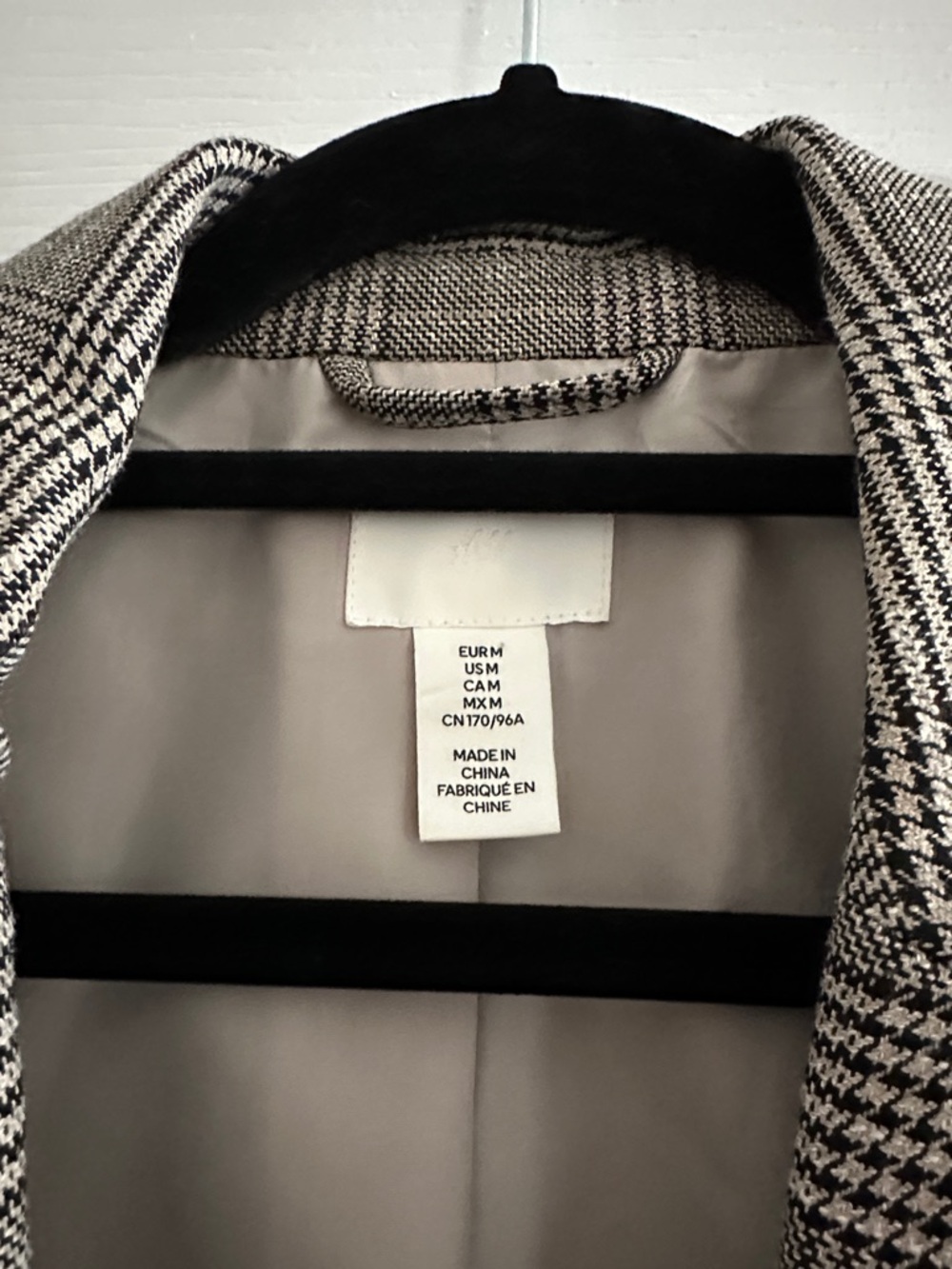 H&M Gray Plaid Women's Blazer oversized - Picture 2 of 7